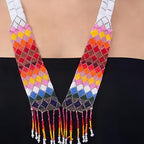 Rainbow Weave Handcrafted Beaded Necklace Set