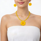 Sunshine Bloom Floral Beaded Necklace Set