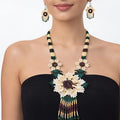 Ivory Bloom Handcrafted Floral Beaded Necklace Set
