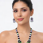 Azure Bloom Handcrafted Beaded Necklace Set