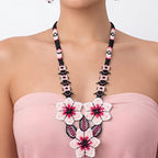 Bloom Elegance Floral Beaded Necklace Set