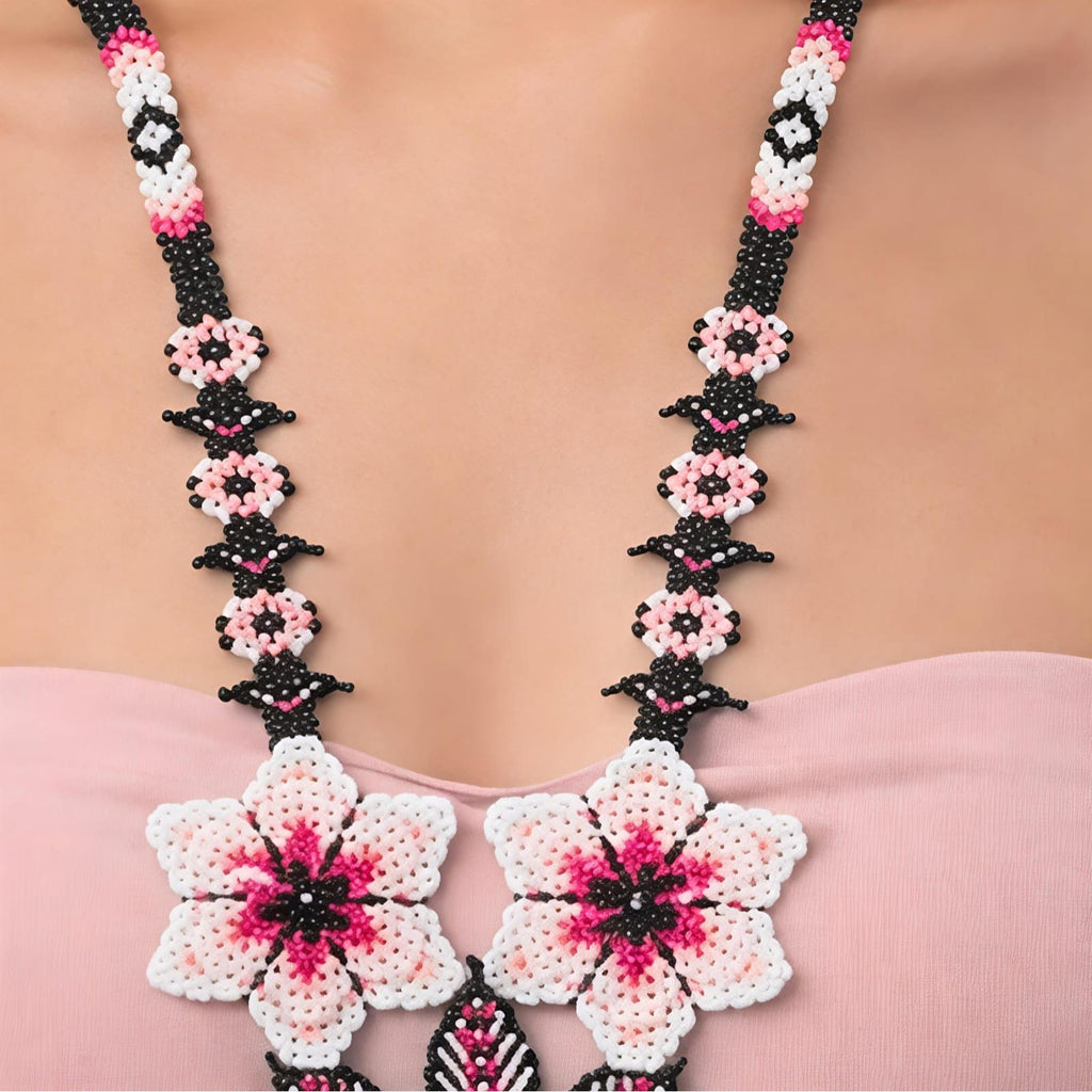 Bloom Elegance Floral Beaded Necklace Set