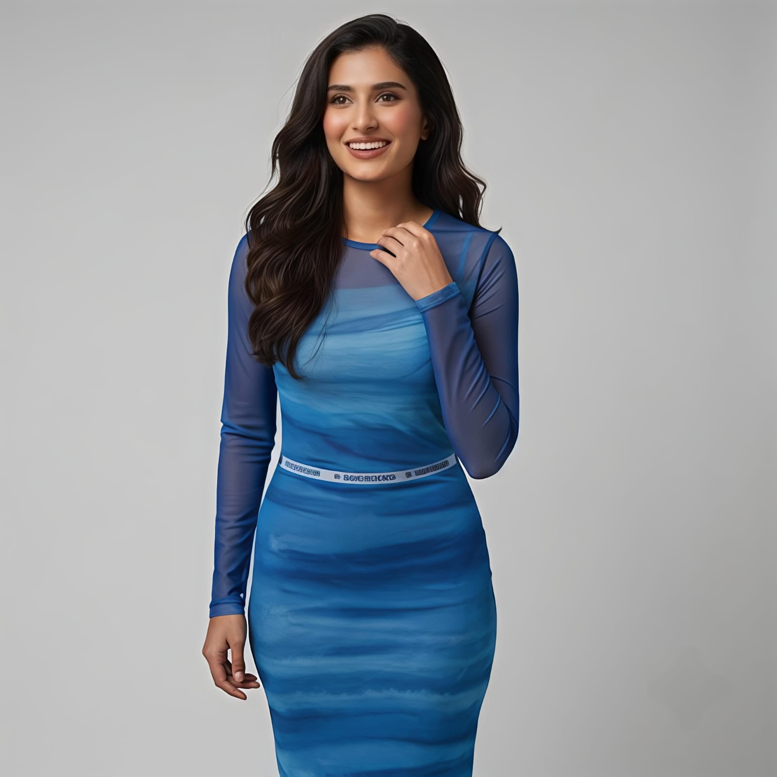 Ocean Mist Ombre Sheer Maxi Dress