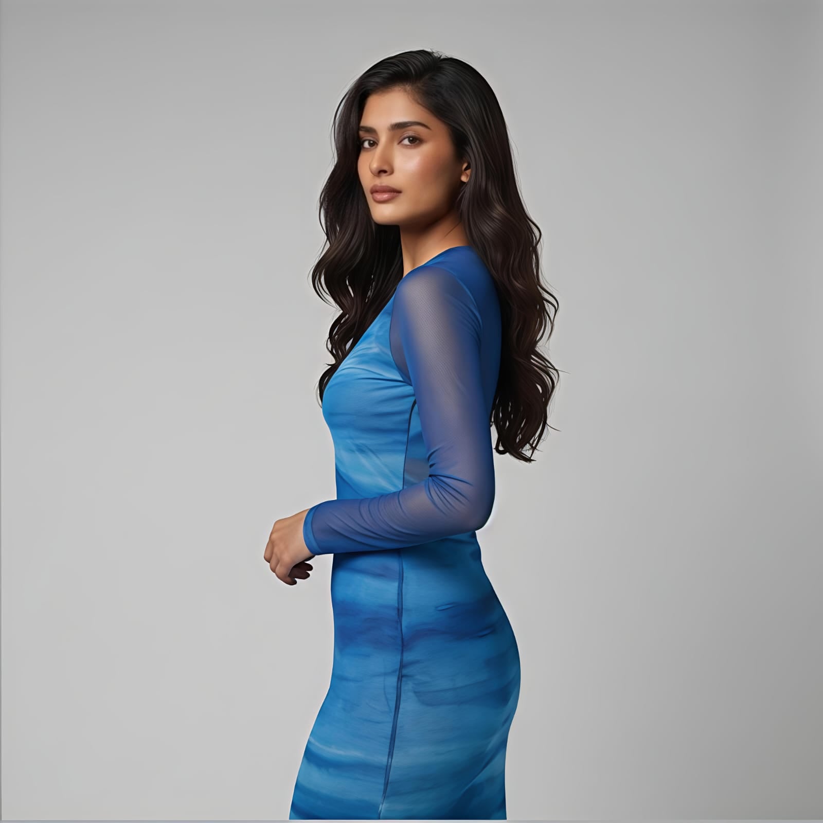 Ocean Mist Ombre Sheer Maxi Dress