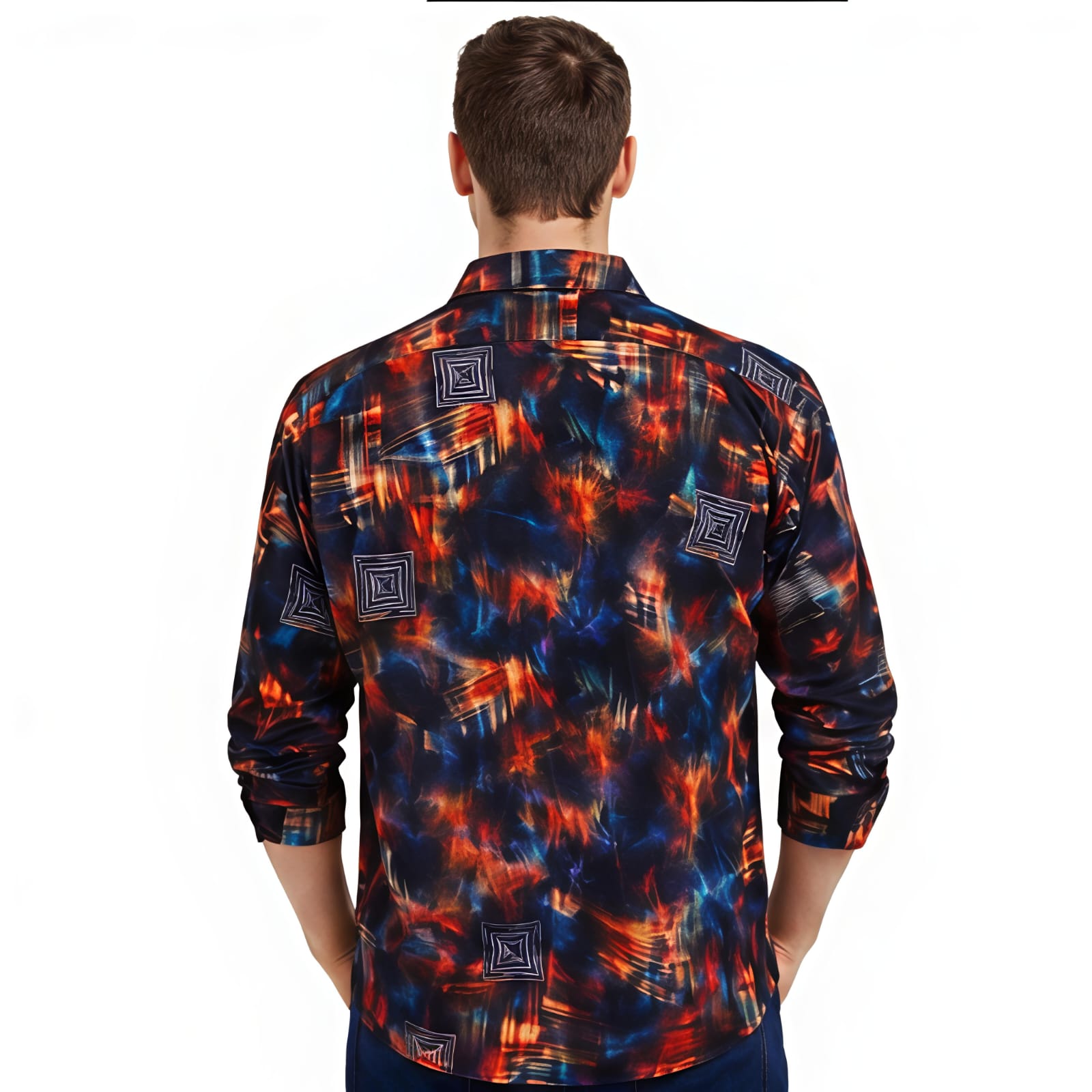 Architectural Print Casual Shirt-4