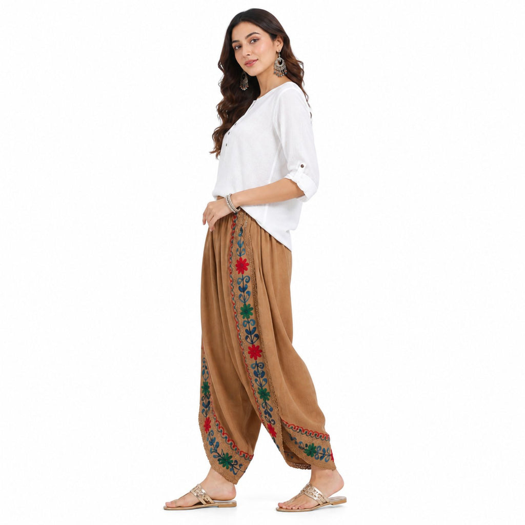 Desert Bloom Embroidered Dhoti Pants