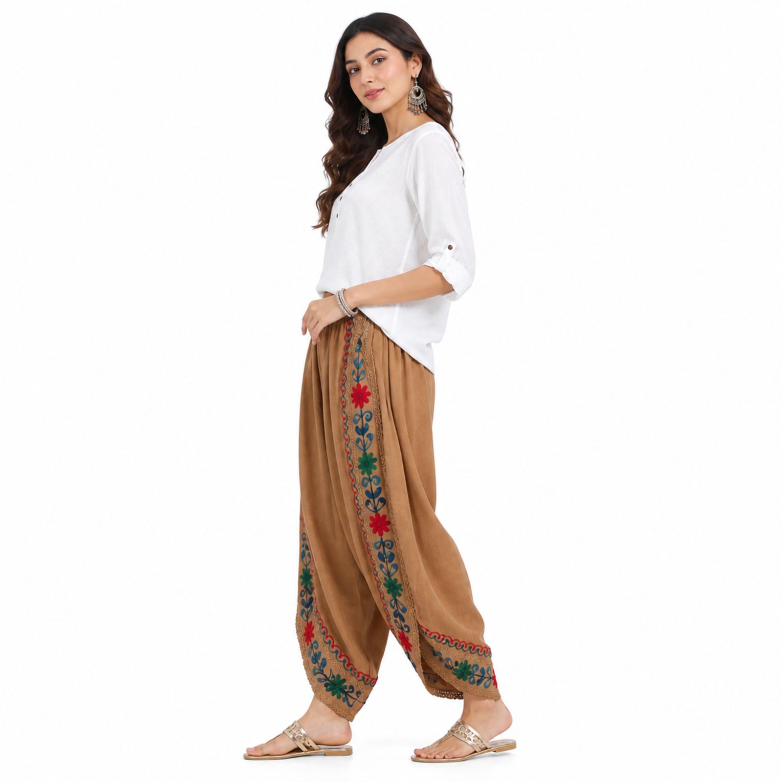 Desert Bloom Embroidered Dhoti Pants