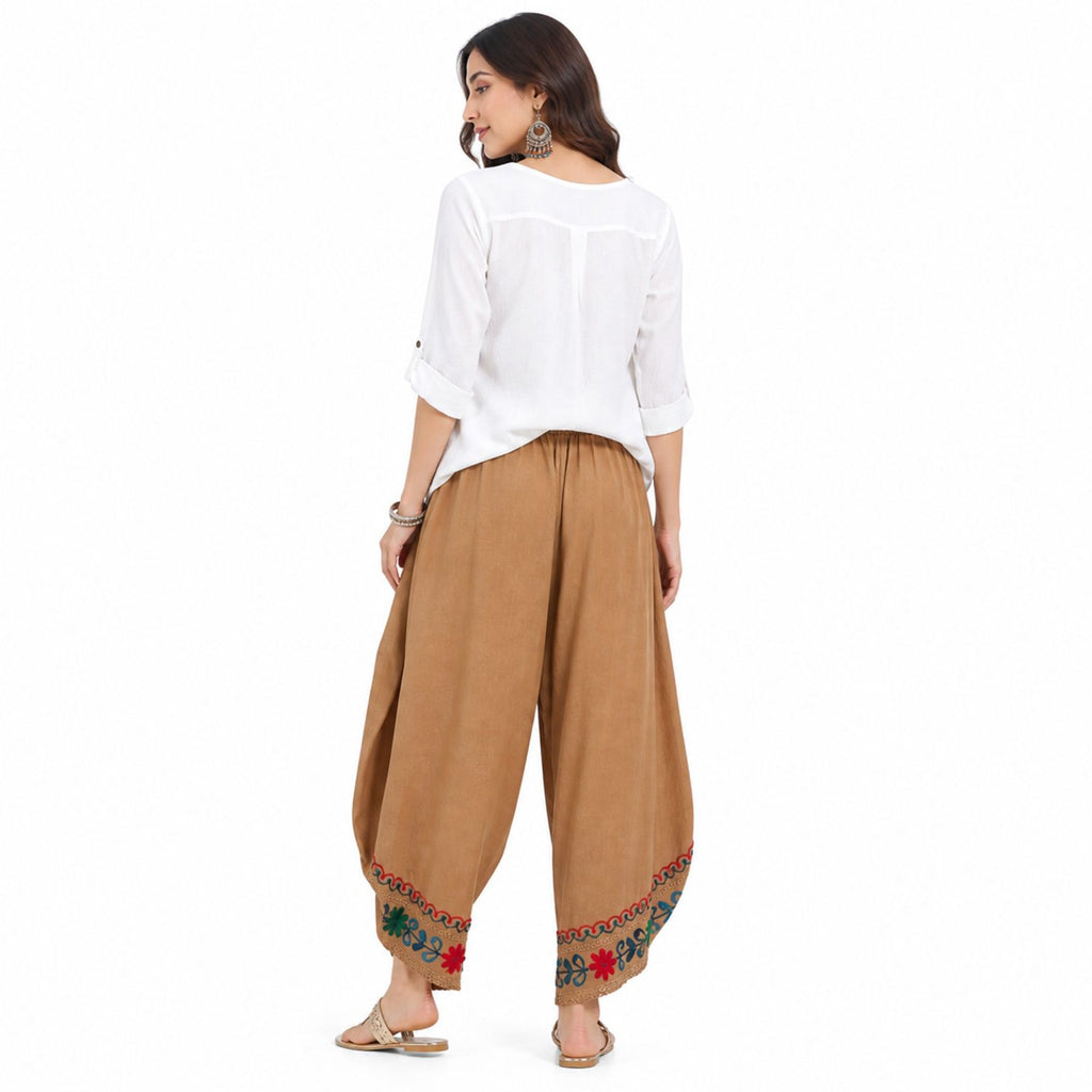 Desert Bloom Embroidered Dhoti Pants