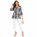 Women's Printed Flared Top with Bell Sleeves