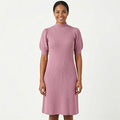 Women's Soft Blush Puff Sleeve Midi Dress