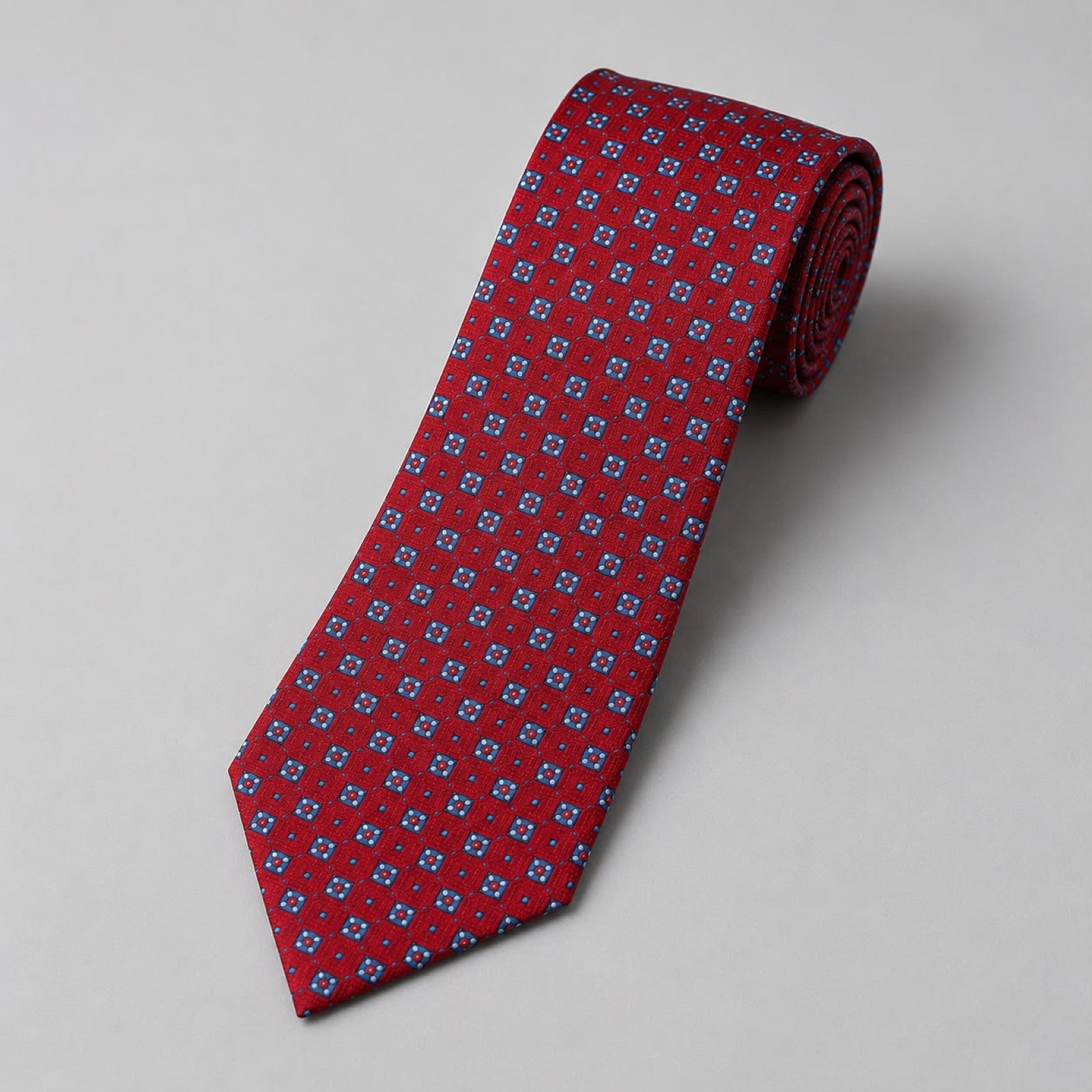 Red Fine Dot Tie