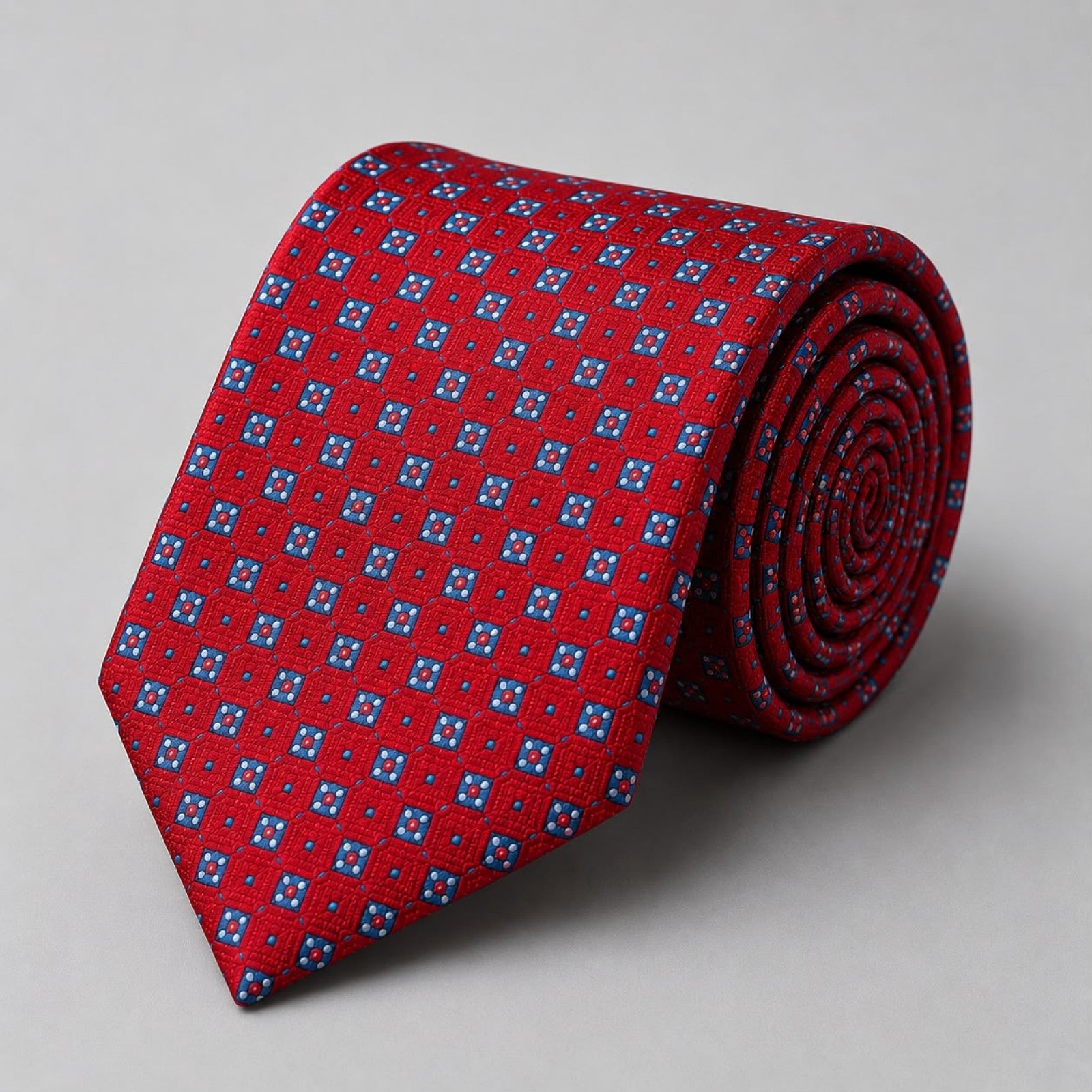Red Fine Dot Tie