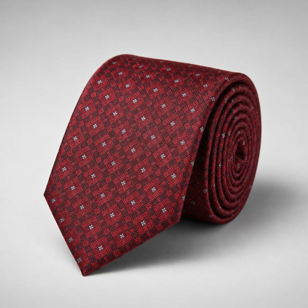 Maroon Floral Tie