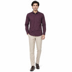 Formal Deep Plum Microprinted Shirts-3