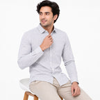 Formal White Microprinted Shirts-2