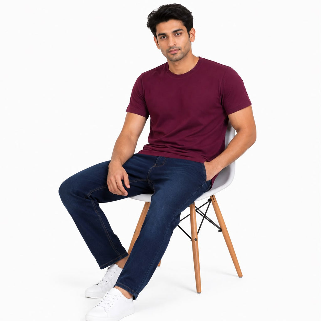 Classic Wine Crew Neck T-Shirt-3