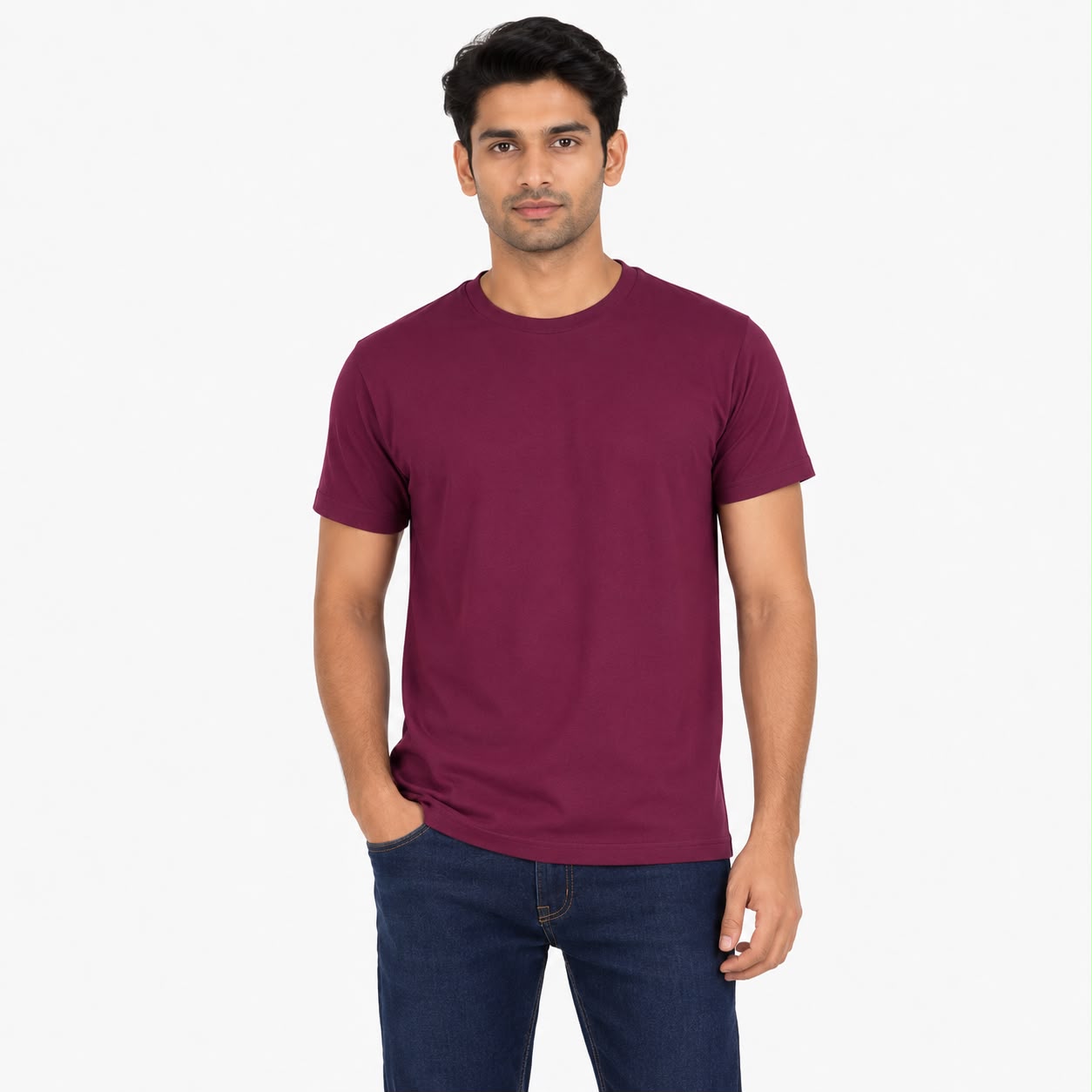 Classic Wine Crew Neck T-Shirt-1