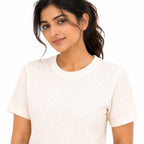 Elegant Cream Textured Casual Top
