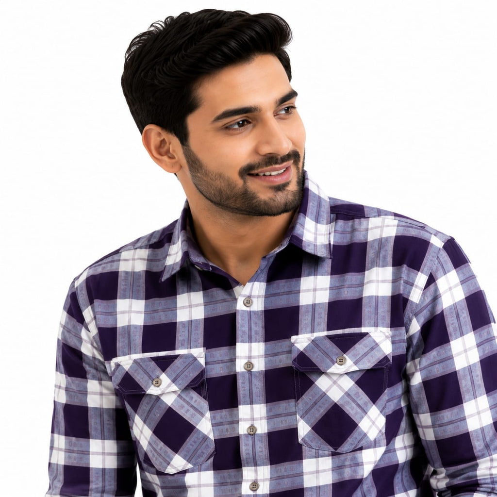 Brown Plaid Casual Shirt