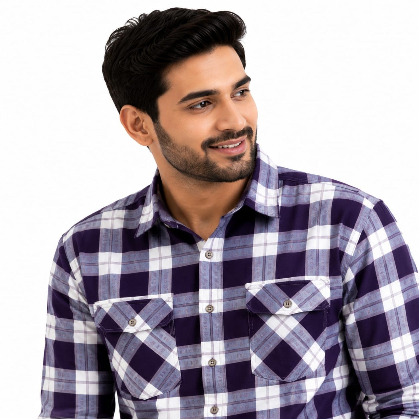 Brown Plaid Casual Shirt