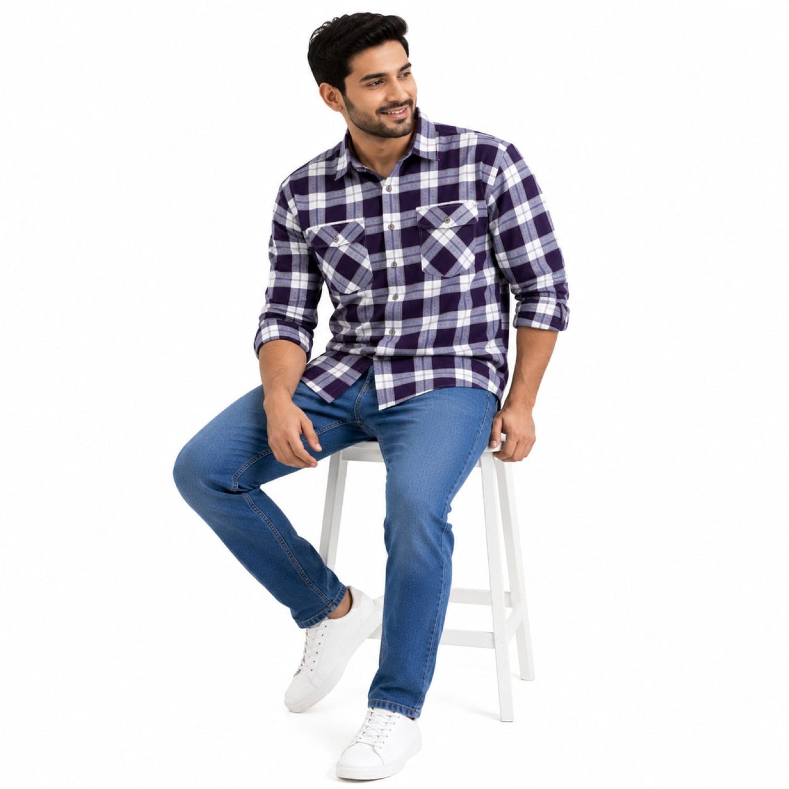 Brown Plaid Casual Shirt