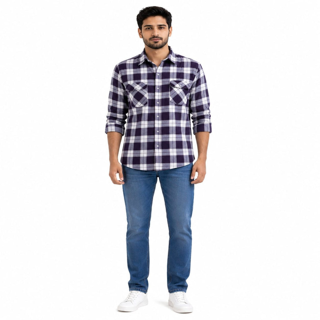 Brown Plaid Casual Shirt