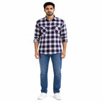Brown Plaid Casual Shirt