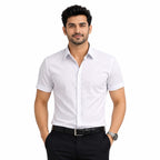 Classic Microprinted White Formal Shirts