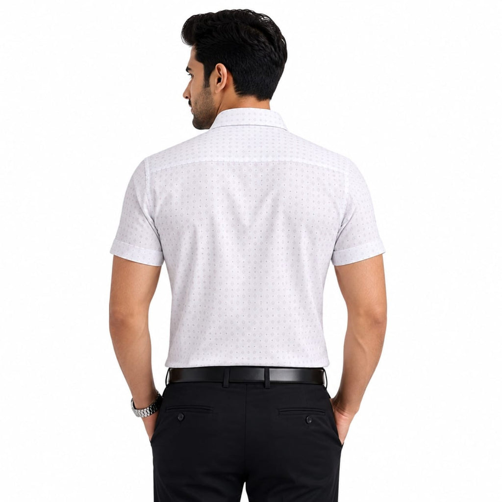 Classic Microprinted White Formal Shirts