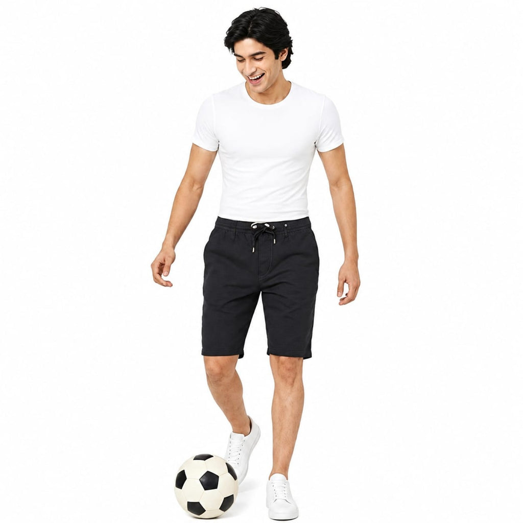 Classic Black Denim Shorts