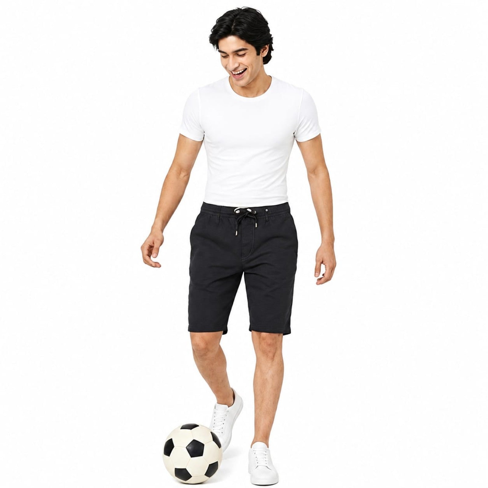 Classic Black Denim Shorts