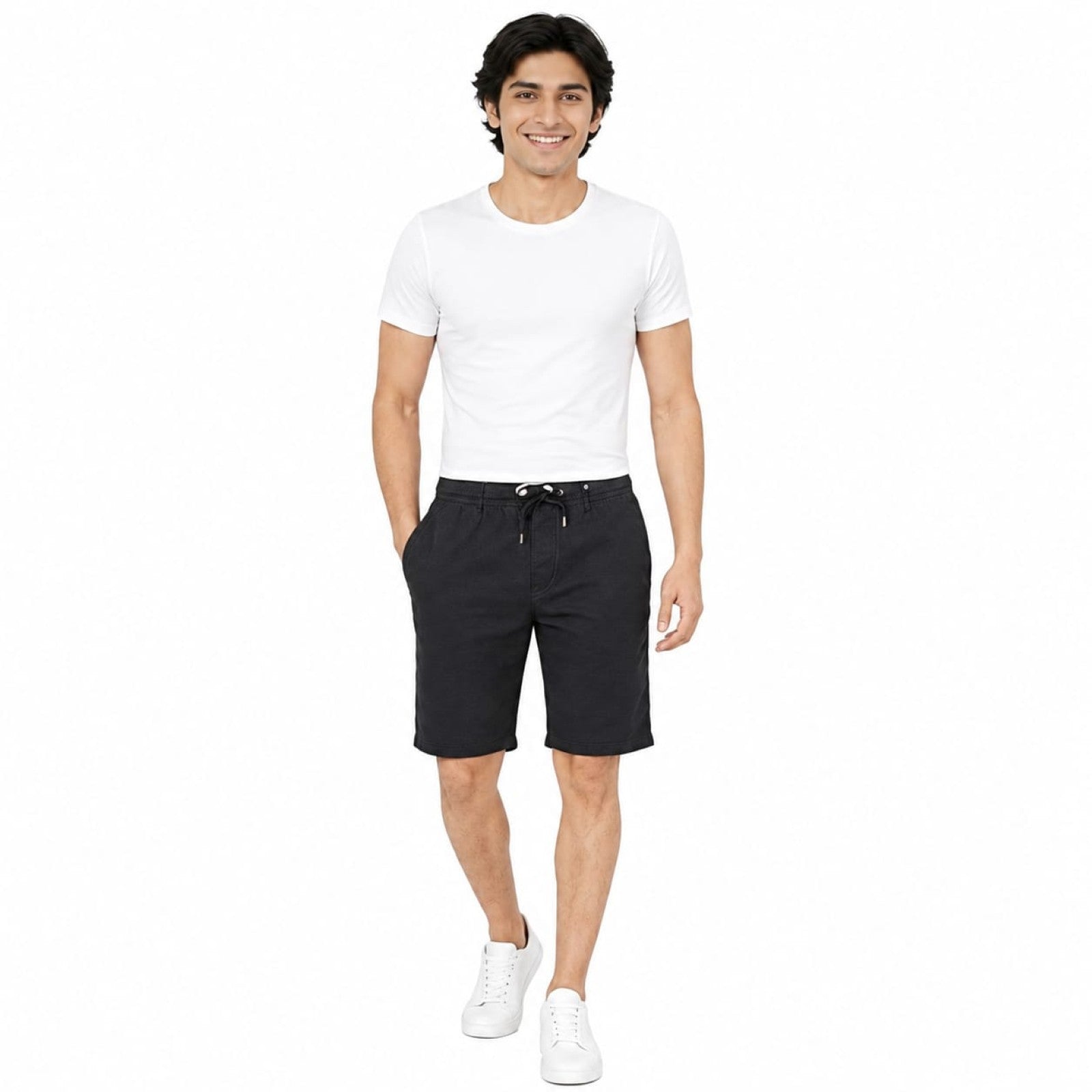 Classic Black Denim Shorts