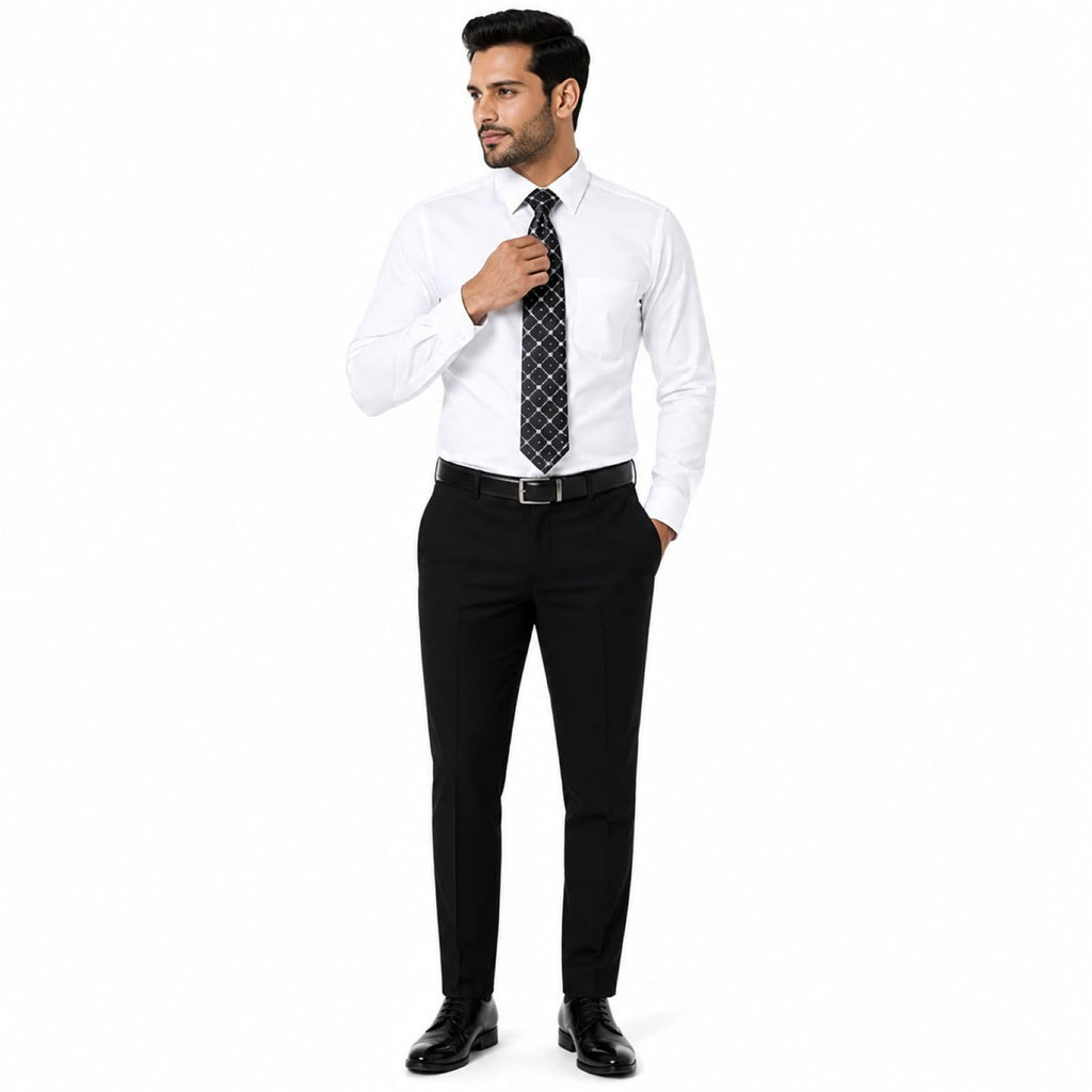 Charcoal Black  Diamond Grid Tie