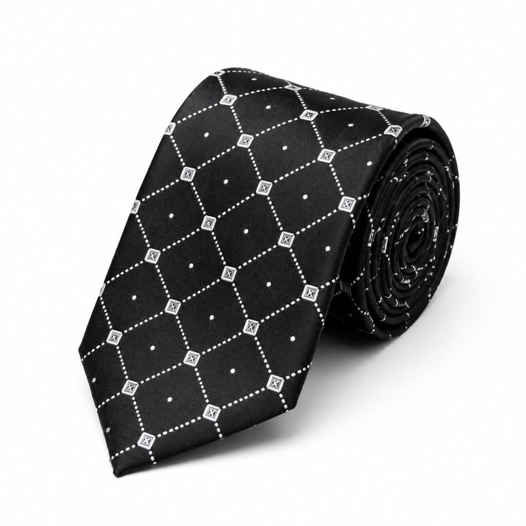 Charcoal Black  Diamond Grid Tie