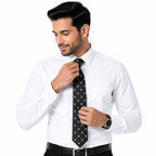 Charcoal Black  Diamond Grid Tie