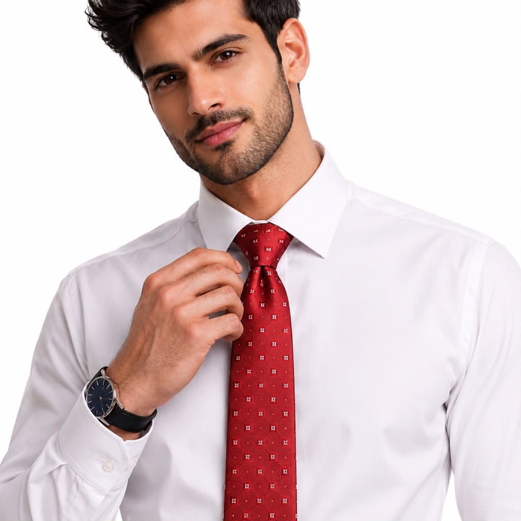 Classic Red Micro - Dot Tie