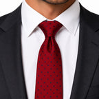 Crimson Micro-Dot Tie