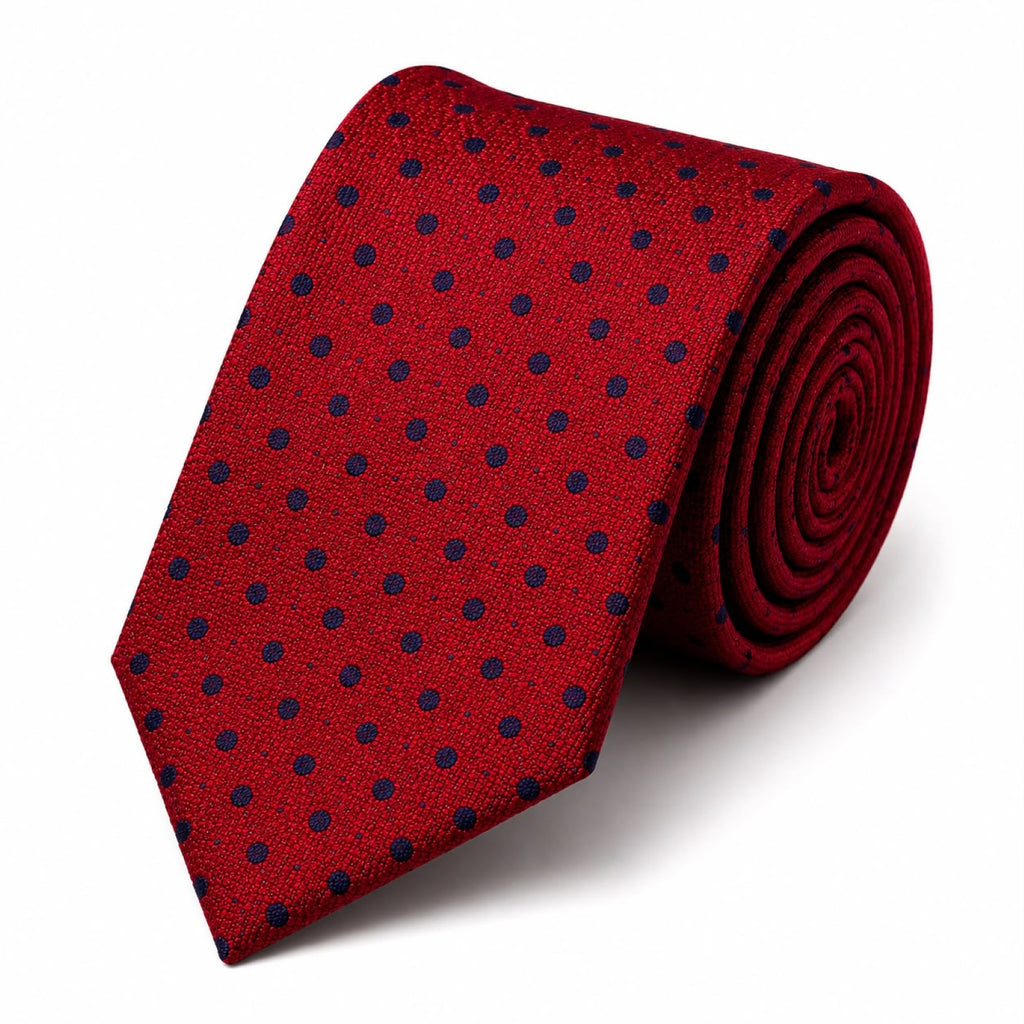 Crimson Micro-Dot Tie