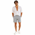 Men's Green Drawstring Cotton Blend Casual Shorts | Comfortable Summer Beach Shorts for Men