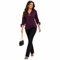 Elegant Charm Wrap Style Office Top