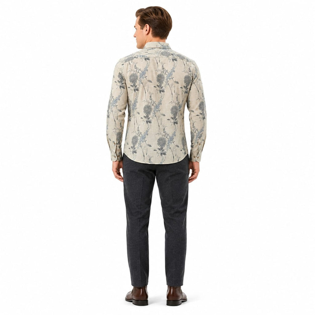 Men's Floral Print Casual Full Sleeve Shirt
