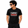 Men's Jet Black Super Human Graphic Casual T-Shirt