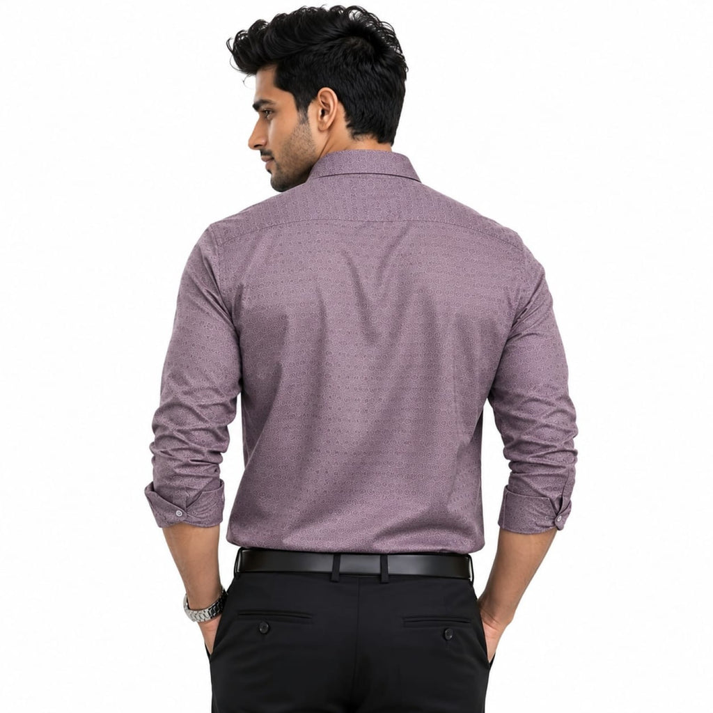 Men's Lavender Micro Pattern Formal Shirt
