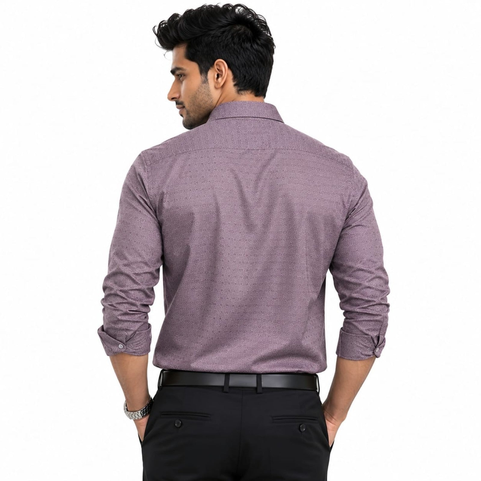 Men's Lavender Micro Pattern Formal Shirt