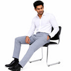 Men's Horizon Blue Slim Fit Formal Trousers
