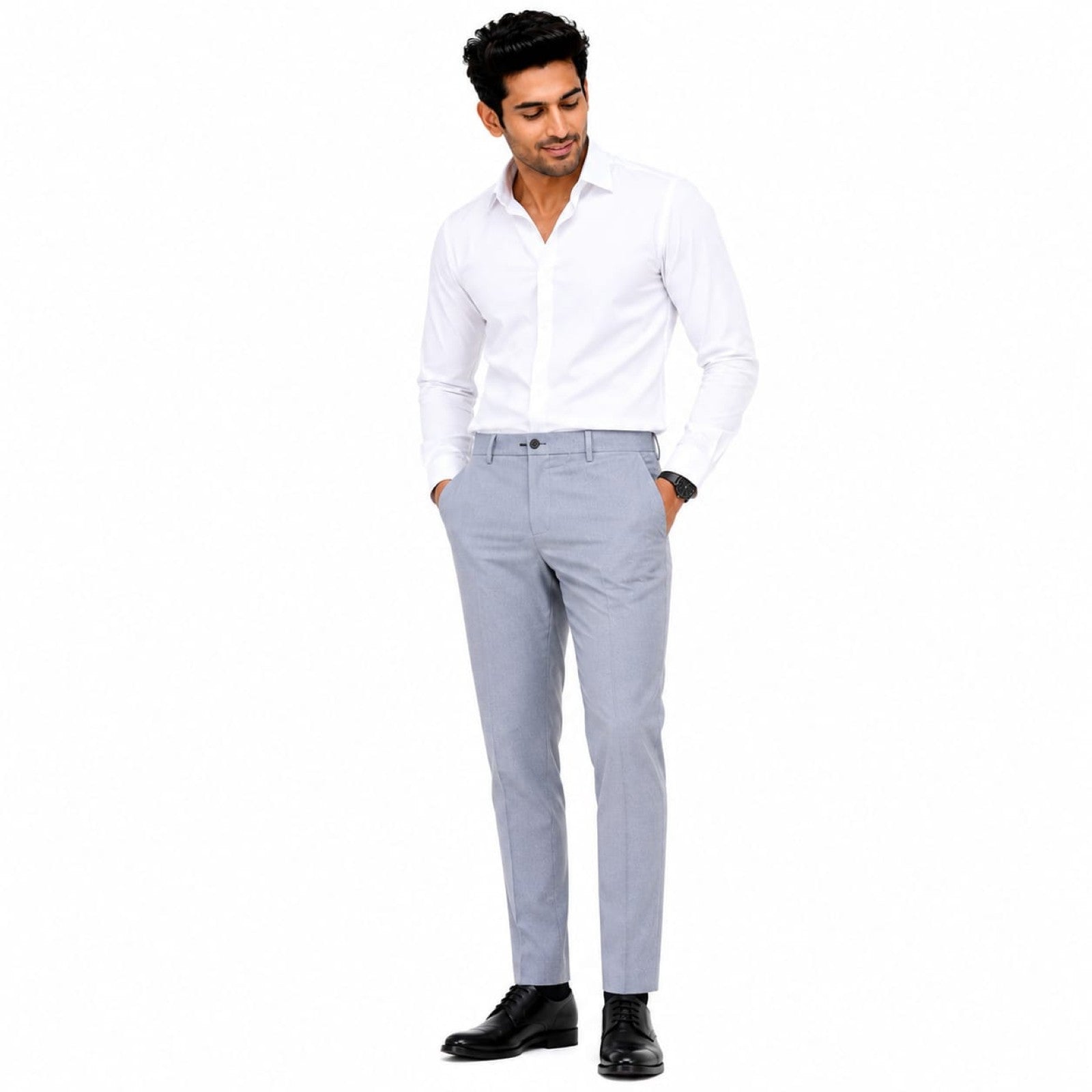 Men's Horizon Blue Slim Fit Formal Trousers