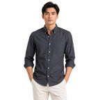Men's Grey Solid Full Sleeve Casual Shirt