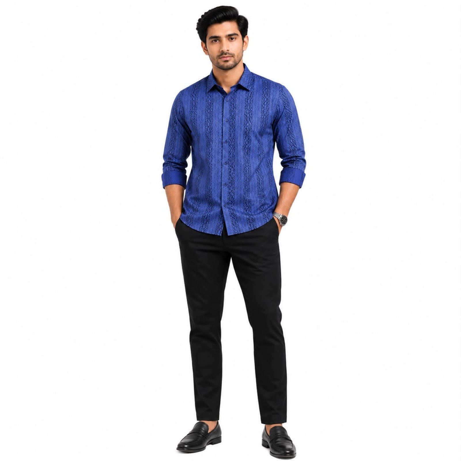Men's Blue Strip Formal Shirt