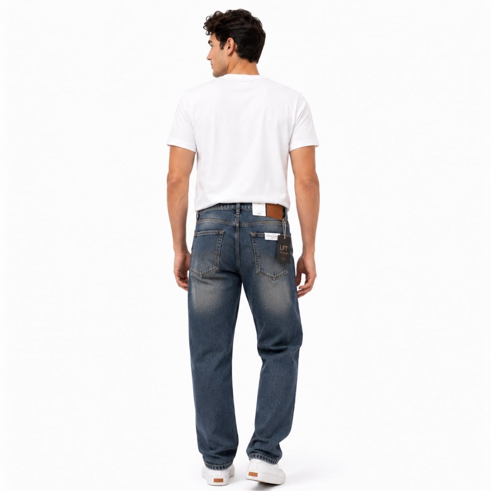 Men's Blue Washed Straight Fit Denim Jeans