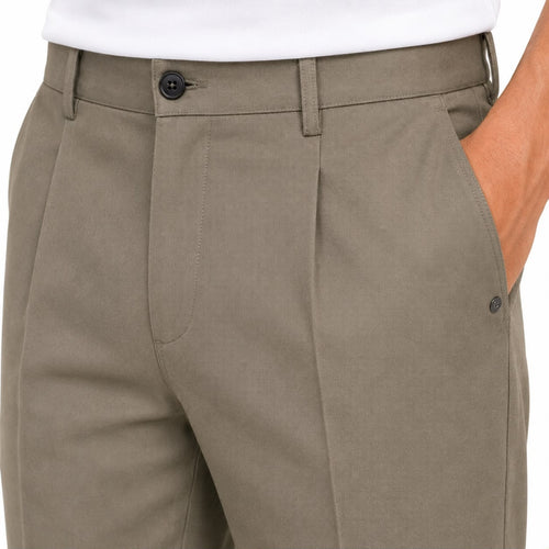 Men's Classic Sand Beige Smart Fit Formal Trousers